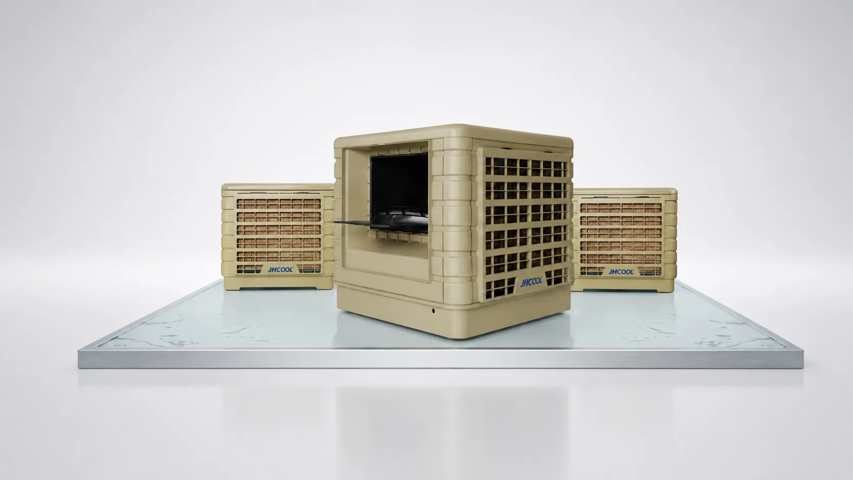 Commercial evaporative air coolers for industrial buildings