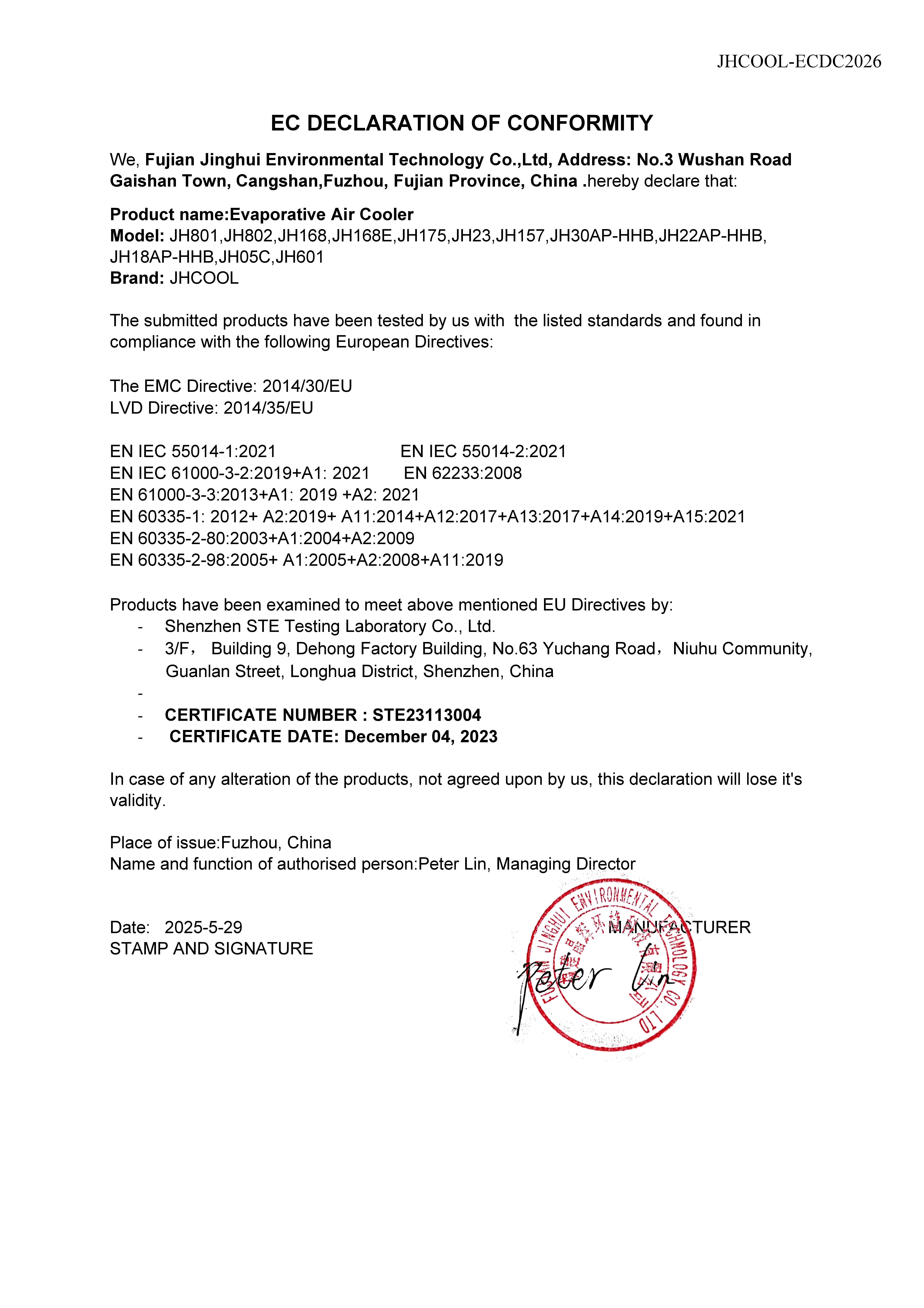 CE Certificate